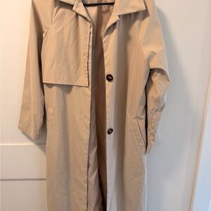SHEIN Beige Women's Trench Coat